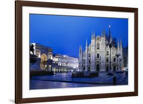 The City of Milan, the Huge Duomo Cathedral and the Centre of the City-David Churchill-Framed Photographic Print