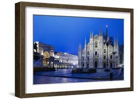 The City of Milan, the Huge Duomo Cathedral and the Centre of the City-David Churchill-Framed Photographic Print