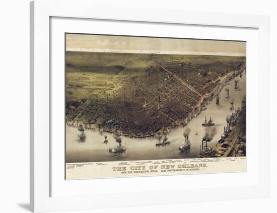 The City of New Orleans, Louisiana, 1885-Currier & Ives-Framed Art Print