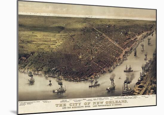 The City of New Orleans, Louisiana, 1885-Currier & Ives-Mounted Art Print