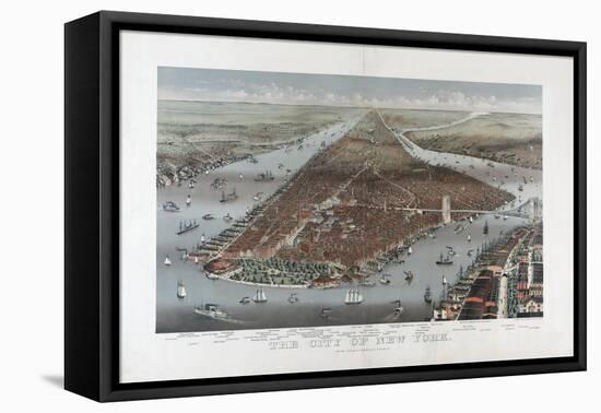 The City of New York by Currier & Ives-null-Framed Stretched Canvas