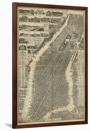 The City of New York Map, 1879-null-Framed Giclee Print