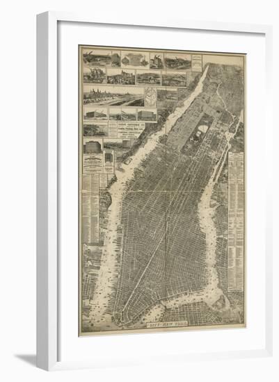The City of New York Map, 1879-null-Framed Giclee Print