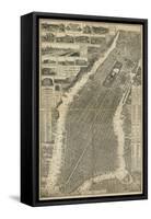 The City of New York Map, 1879-null-Framed Stretched Canvas