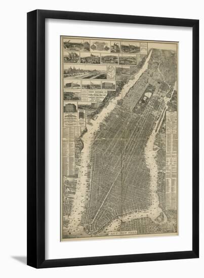 The City of New York Map, 1879-null-Framed Giclee Print