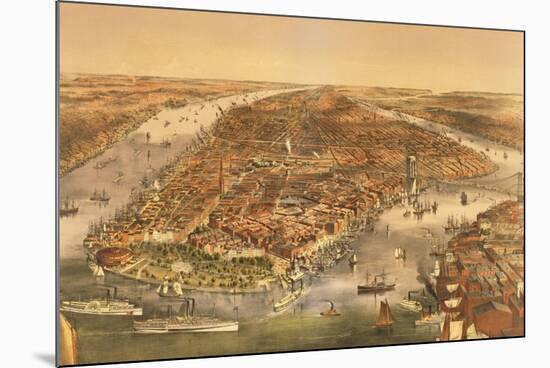 The City of New York, Published by Currier and Ives, 1870-American School-Mounted Premium Giclee Print