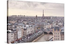 The City of Paris as Seen from Notre Dame Cathedral, Paris, France, Europe-Julian Elliott-Stretched Canvas
