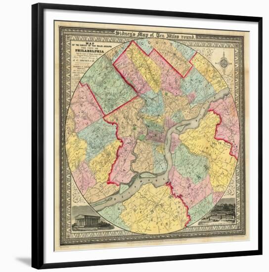 The City of Philadelphia, c.1847-J^ C^ Sidney-Framed Art Print