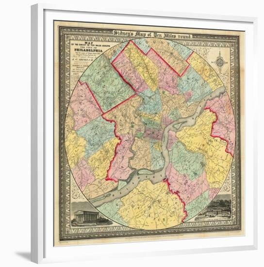 The City of Philadelphia, c.1847-J^ C^ Sidney-Framed Art Print