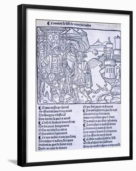 The City of Rouen from a Manuscript by Martial De Paris-null-Framed Giclee Print