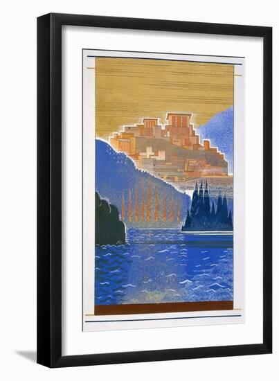 The City of Troy from the Sea, an Illustration from 'L'Odyssee', by Homer, Translated by Victor…-Francois-Louis Schmied-Framed Giclee Print