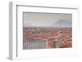 The City of Turin with the Italian Alps Looming in the Background, Turin, Piedmont, Italy, Europe-Julian Elliott-Framed Photographic Print