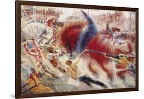 The City Rises, 1910-Umberto Boccioni-Framed Giclee Print