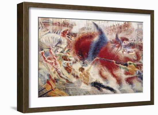 The City Rises, 1910-Umberto Boccioni-Framed Giclee Print