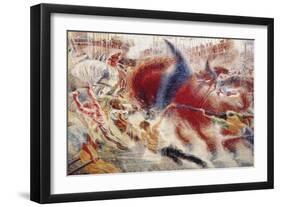 The City Rises, 1910-Umberto Boccioni-Framed Giclee Print