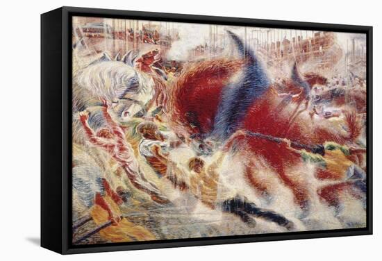 The City Rises, 1910-Umberto Boccioni-Framed Stretched Canvas