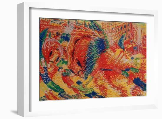 The City Rises, 1911-Umberto Boccioni-Framed Giclee Print