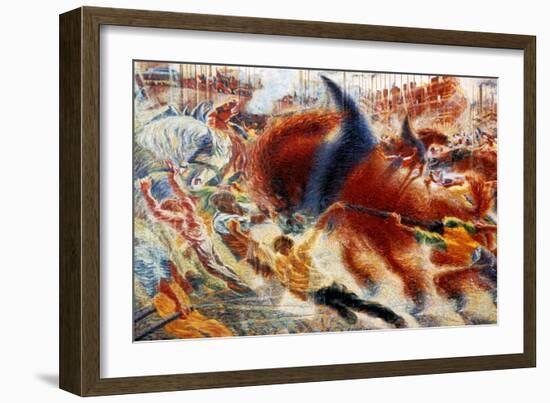 The City Rises, 1911-Umberto Boccioni-Framed Giclee Print