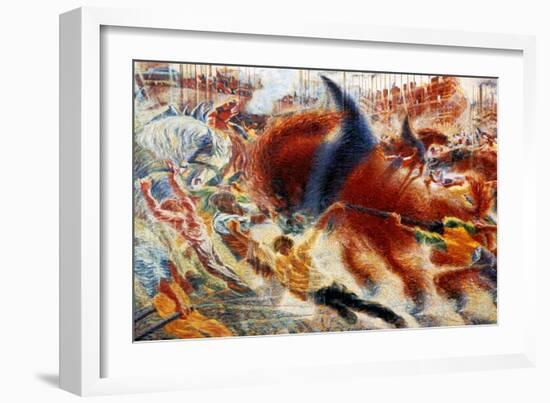 The City Rises, 1911-Umberto Boccioni-Framed Giclee Print