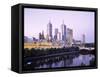 The City Skyline from Southgate, Melbourne, Victoria, Australia-Gavin Hellier-Framed Stretched Canvas