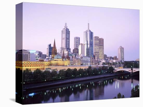 The City Skyline from Southgate, Melbourne, Victoria, Australia-Gavin Hellier-Stretched Canvas