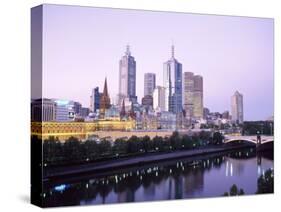 The City Skyline from Southgate, Melbourne, Victoria, Australia-Gavin Hellier-Stretched Canvas