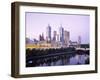 The City Skyline from Southgate, Melbourne, Victoria, Australia-Gavin Hellier-Framed Premium Photographic Print