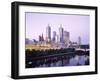 The City Skyline from Southgate, Melbourne, Victoria, Australia-Gavin Hellier-Framed Premium Photographic Print