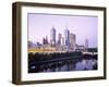 The City Skyline from Southgate, Melbourne, Victoria, Australia-Gavin Hellier-Framed Photographic Print