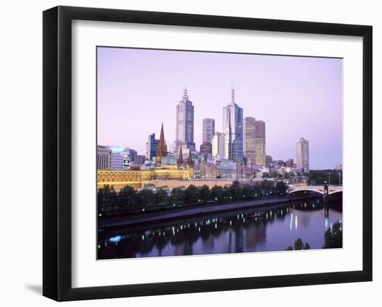 The City Skyline from Southgate, Melbourne, Victoria, Australia-Gavin Hellier-Framed Photographic Print