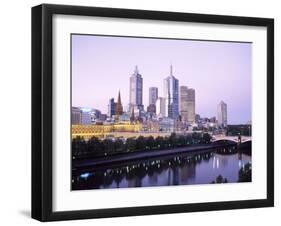 The City Skyline from Southgate, Melbourne, Victoria, Australia-Gavin Hellier-Framed Photographic Print