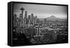 The City Skyline of Seattle, Washington from Kerry Park - Queen Anne - Seattle, Washington-Dan Holz-Framed Stretched Canvas