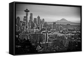 The City Skyline of Seattle, Washington from Kerry Park - Queen Anne - Seattle, Washington-Dan Holz-Framed Stretched Canvas