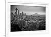 The City Skyline of Seattle, Washington from Kerry Park - Queen Anne - Seattle, Washington-Dan Holz-Framed Photographic Print