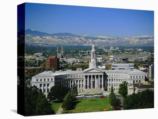 The Civic Center and Rockies Beyond, Denver, Colorado, USA-Jean Brooks-Stretched Canvas