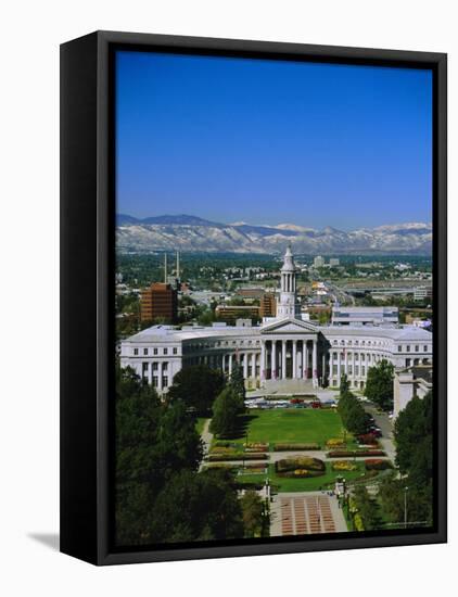 The Civic Center and Rockies Beyond, Denver, Colorado, USA-Jean Brooks-Framed Stretched Canvas