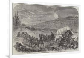 The Civil War in America, Baggage-Waggons and Gun-Carriages of the Army of the Potomac on the Move-null-Framed Giclee Print