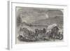 The Civil War in America, Baggage-Waggons and Gun-Carriages of the Army of the Potomac on the Move-null-Framed Giclee Print