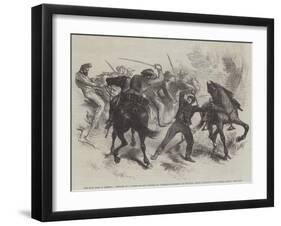 The Civil War in America, Capture of a United States' Dragoon by Guerrilla Horsemen of Virginia-null-Framed Giclee Print