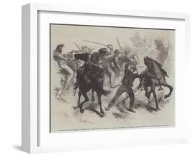 The Civil War in America, Capture of a United States' Dragoon by Guerrilla Horsemen of Virginia-null-Framed Giclee Print