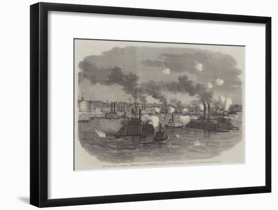 The Civil War in America, Destruction of the Confederate Flotilla Off Memphis-Edwin Weedon-Framed Giclee Print