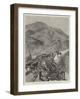 The Civil War in Chile, Hauling a 21-Ton Armstrong Gun Up to Fort Valdivia, Valparaiso-null-Framed Giclee Print