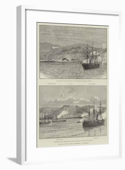 The Civil War in Chile, Hostilities at Valparaiso-null-Framed Giclee Print