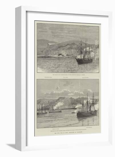 The Civil War in Chile, Hostilities at Valparaiso-null-Framed Giclee Print
