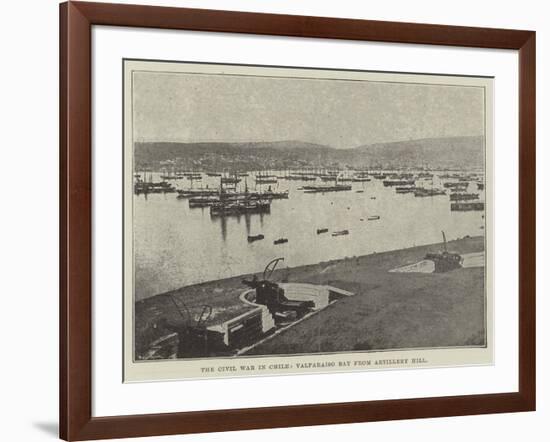 The Civil War in Chile, Valparaiso Bay from Artillery Hill-null-Framed Giclee Print