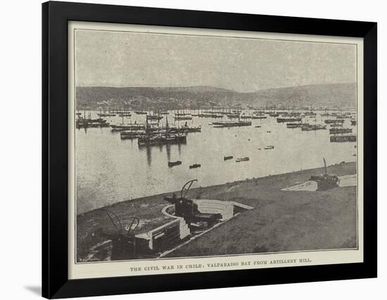 The Civil War in Chile, Valparaiso Bay from Artillery Hill-null-Framed Giclee Print