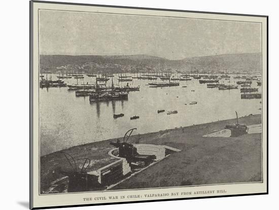 The Civil War in Chile, Valparaiso Bay from Artillery Hill-null-Mounted Giclee Print