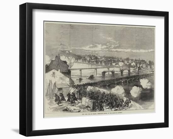 The Civil War in France, Communists Routed at the Bridge of Asnieres-null-Framed Giclee Print
