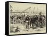 The Civil War in Japan, Embarking Cavalry at the Custom-House, Yokohama-null-Framed Stretched Canvas