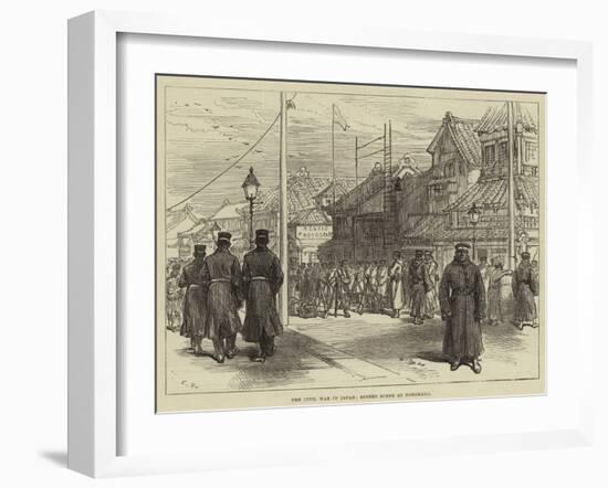 The Civil War in Japan, Street Scene at Yokohama-null-Framed Giclee Print